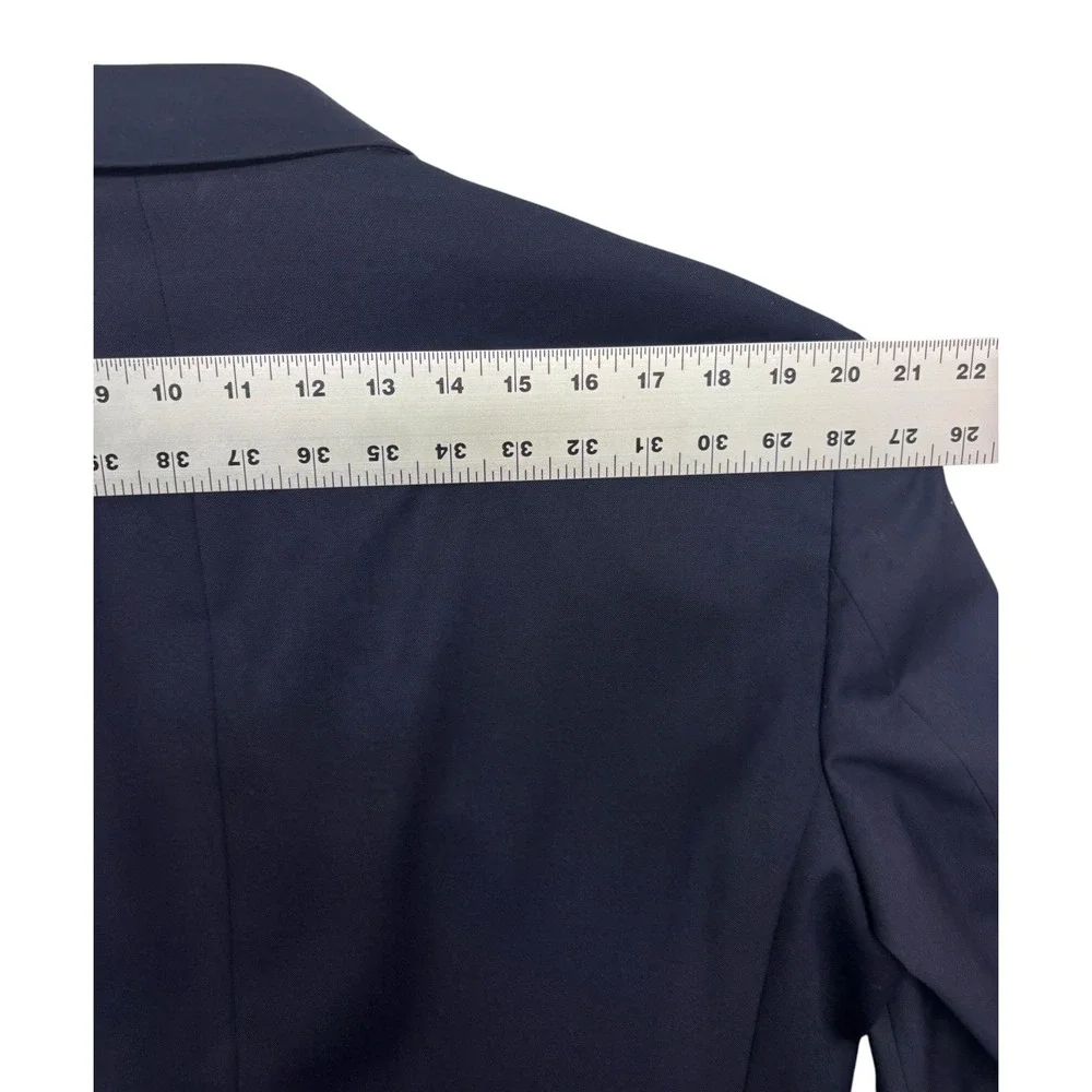 Jos A Bank 46R 40x30 Navy Blue 2pc Pant Suit Wool Tailored Fit Flat Front Modern